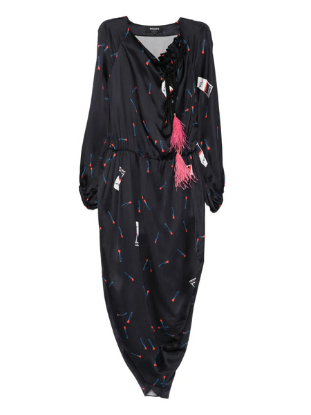  Rochas Cord-drawstring Midi Dress - Black 