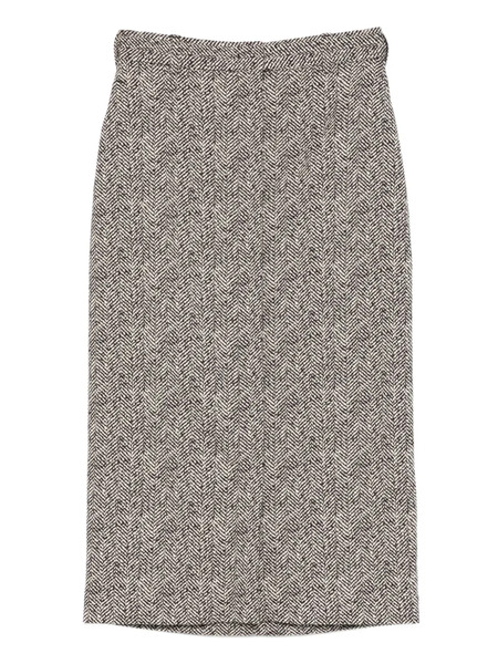  Rochas Herringbone Midi Skirt - Grey 
