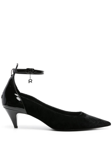  Rochas Panelled Suede Pumps - Black 