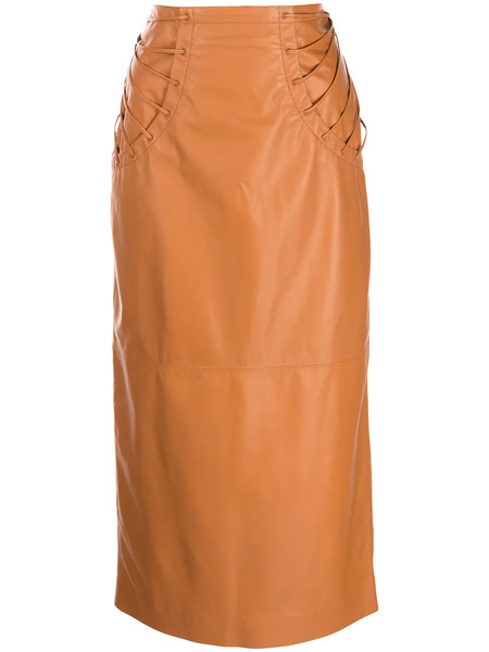  Rochas Pencil Midi Skirt - Brown 