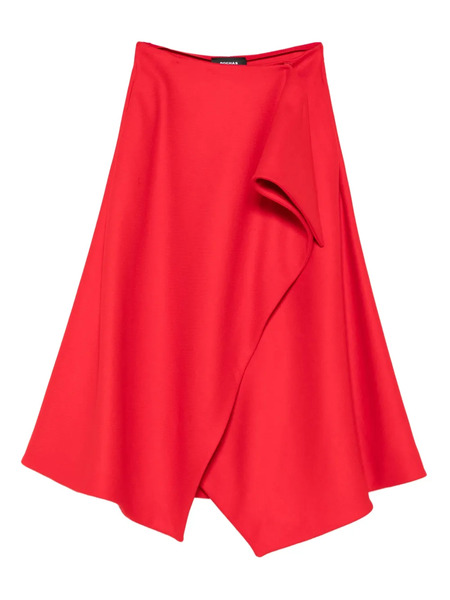  Rochas Ruffle Midi Skirt - Red 