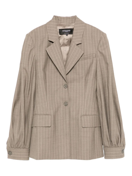  Rochas Striped Virgin-wool Blazer - Brown 