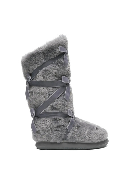  Rockfish X Susan Fang Bows Ribbon Boots - Grey 