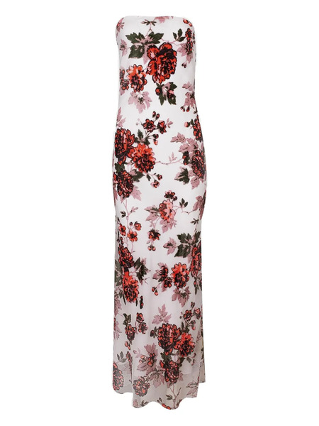  Rodarte Floral-print Strapless Gown - White 
