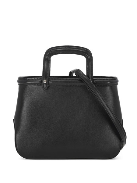  Rodo Handle Leather Tote Bag - Black 
