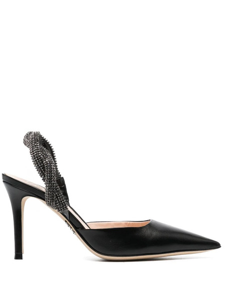  Rodo 95mm Crystal-embellished Leather Pumps - Black 