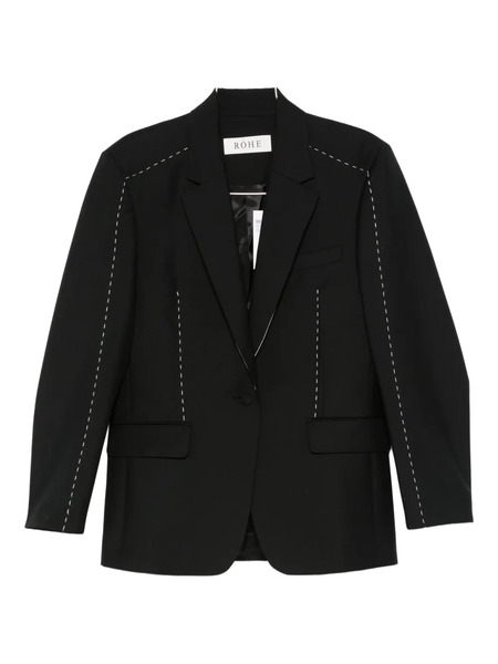  Róhe Contrast-stitching Blazer - Black 