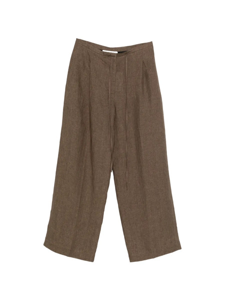 Róhe Drawstring Pleat Trousers - Brown 