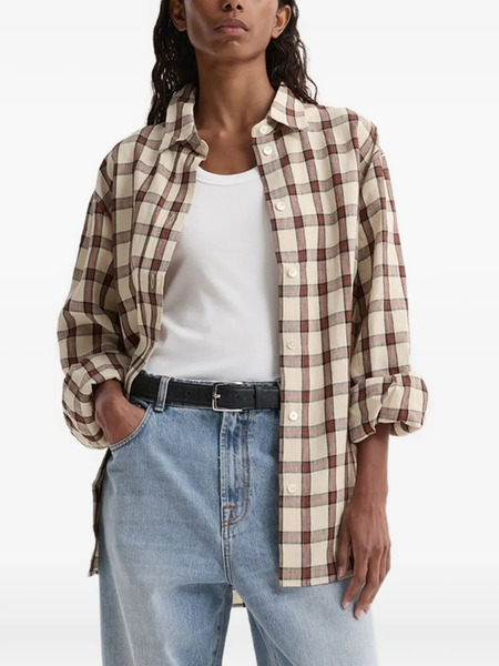  Róhe Oversized Checked Shirt - Neutrals 