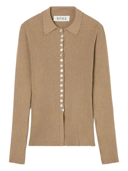  Róhe Ribbed Buttoned Cardigan - Neutrals 