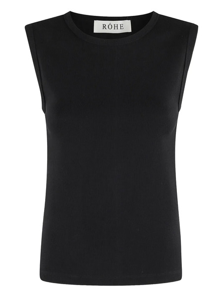  Róhe Ribbed Sleeveless Top - Black 
