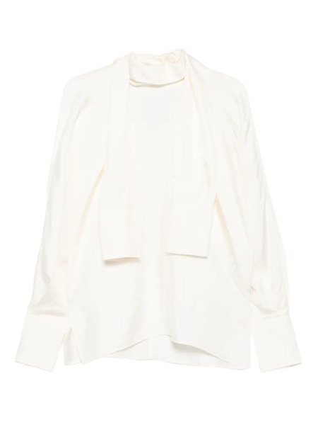  Róhe Scarf-detail Long-sleeved Blouse - White 