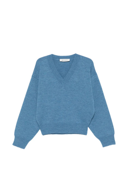  Róhe V-neck Long-sleeve Sweater - Blue 