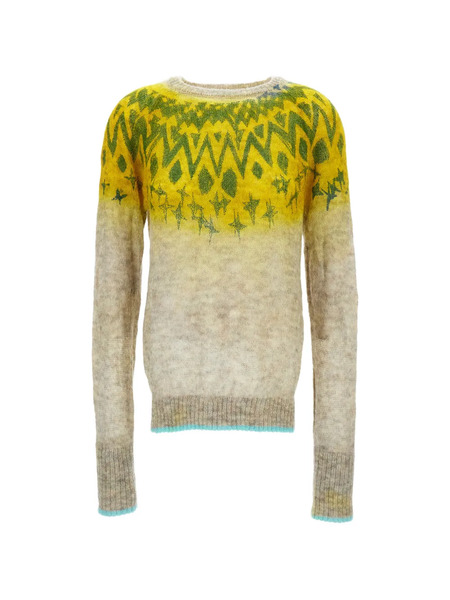  Rohka Patterned Crew-neck Sweater - Yellow 