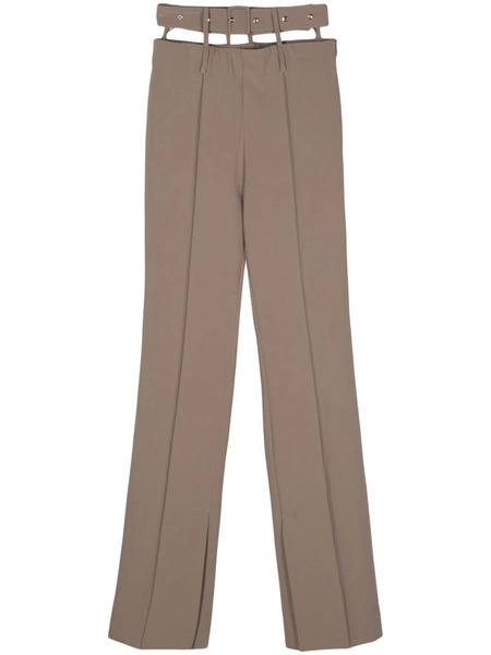 Rokh Belt-detail Straight Trousers - Brown 