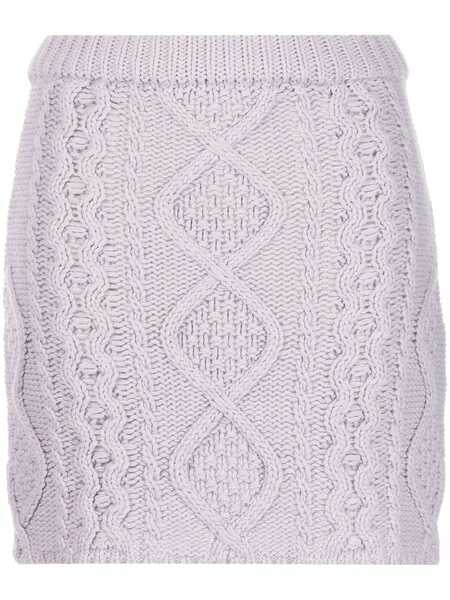  Rokh Cable-knit Mid-ride Skirt - Purple 