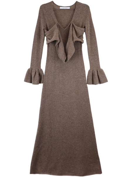  Rokh Cross-knitted Dress - Brown 
