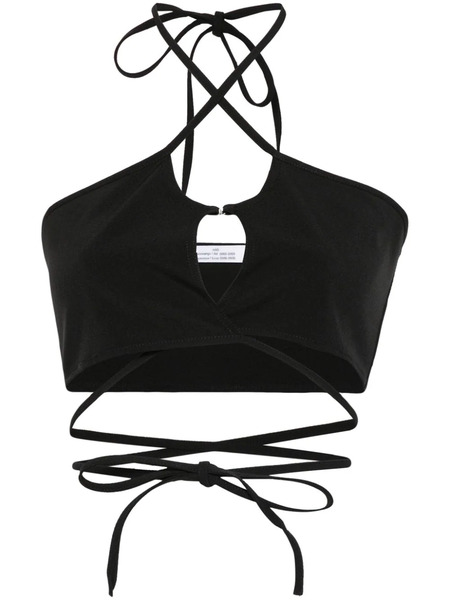  Rokh Crossover-straps Cropped Top - Black 