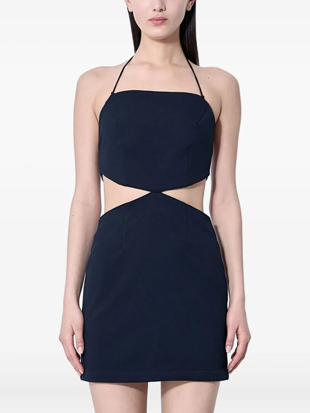  Rokh Cut-out Square-neck Mini Cocktail Dress - Blue 