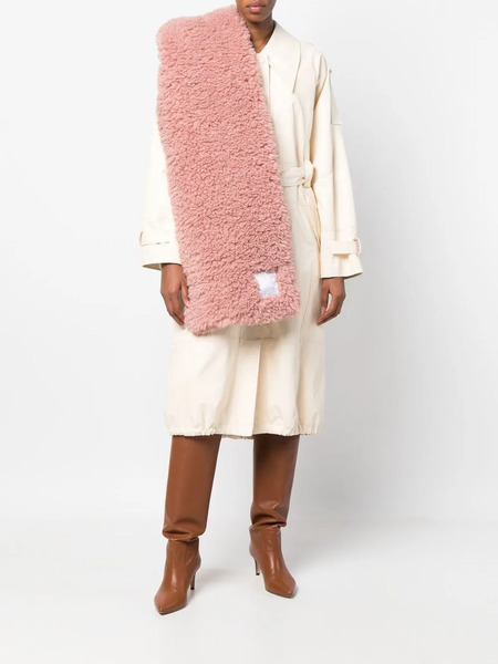  Rokh Faux-fur Logo-patch Scarf - Pink 