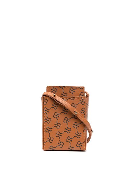  Rokh Monogram Logo Print Mini Bag - Brown 