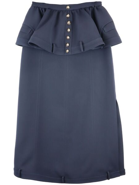  Rokh Peplum Midi Skirt - Blue 