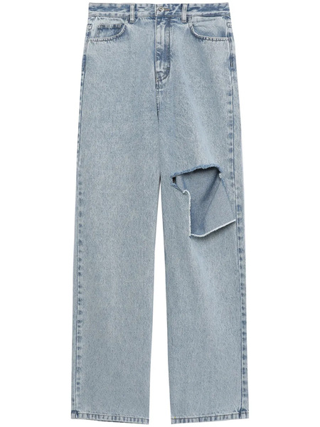  Rokh Ripped Flared Jeans - Blue 