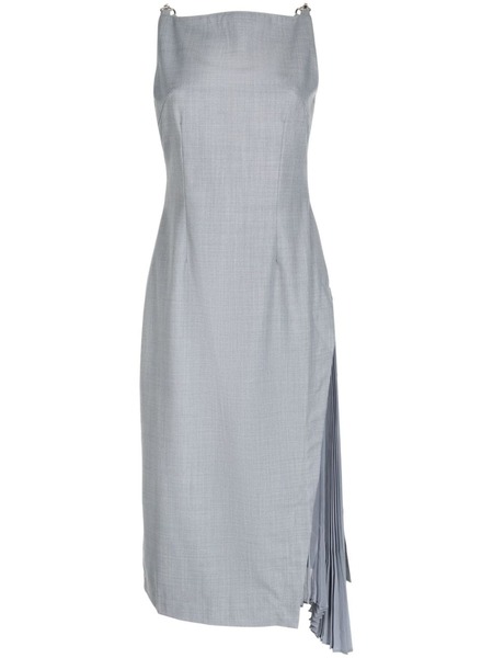  Rokh Side-pleats Midi Dress - Grey 