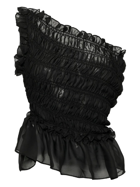  Rokh Smocked Off-shoulder Top - Black 