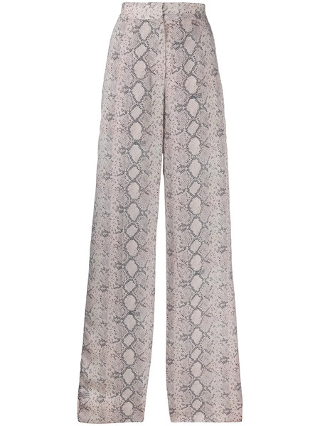  Rokh Snakeskin Print Wide-leg Trousers - Neutrals 