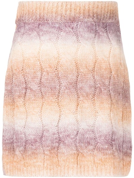 Rokh Striped Cable-knit Mini Skirt - Purple 
