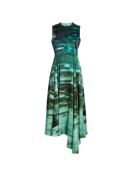  Roksanda Tera Asymmetric Printed Midi Dress - Green 