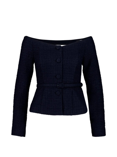  Roland Mouret Off-shoulder Bouclé Top - Blue 