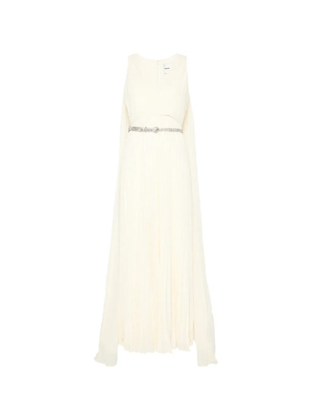  Roland Mouret Pleated V-neck Dress - Neutrals 