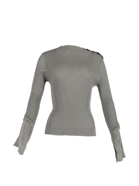  Roland Mouret Ribbed-knit Long-sleeve Top - Grey 