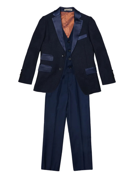 Romano Kids Satin-trim Suit (set Of Three) - Blue 