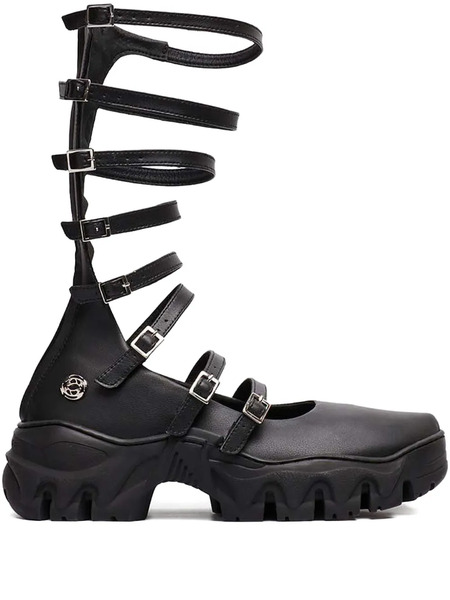  Rombaut Strappy Buckled Ballet Flats - Black 