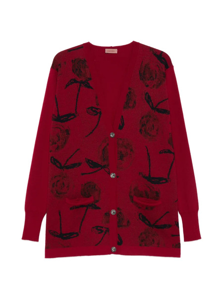  Romeo Gigli Pre-owned 1990s Floral Cardigan - Red 