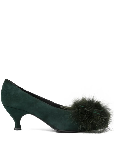  Romeo Gigli Pre-owned 1990s Pompom-detail Suede Pumps - Green 