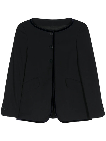  Romeo Gigli Pre-owned 1990s Velvet-trim Textured Blazer - Blue 