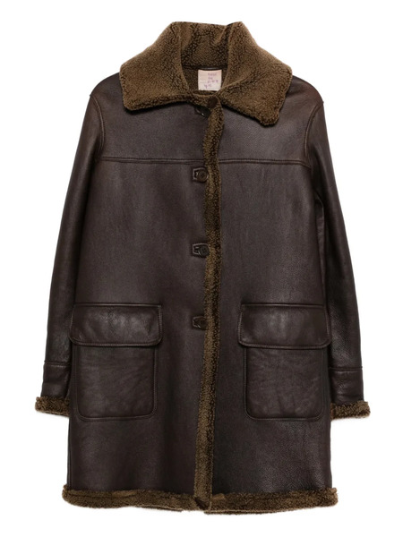  Romeo Gigli Pre-owned 1997-1998 Shearling Collar Coat - Brown 