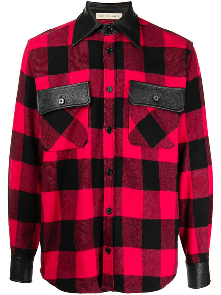  Romeo Hunte Check-print Wool Shirt - Black 