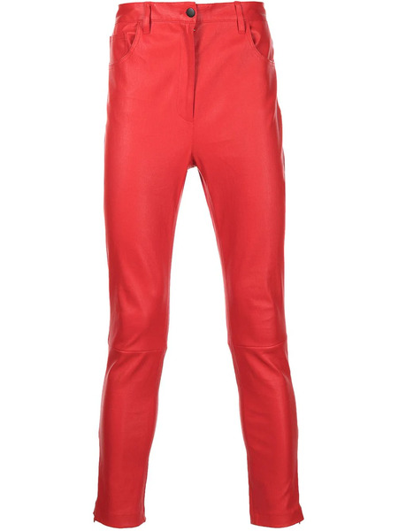  Romeo Hunte Slim-fit Leather Trousers - Red 