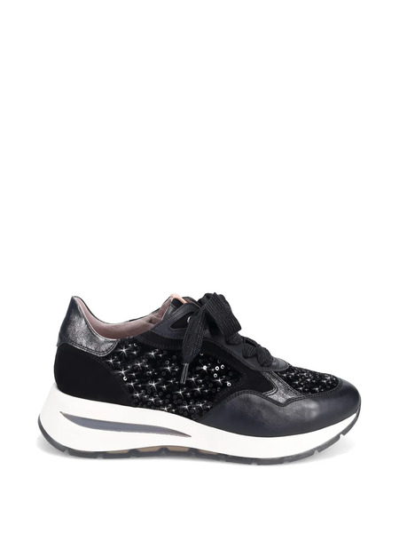  Ron White Zara Sequin-embellished Panelled Sneakers - Black 
