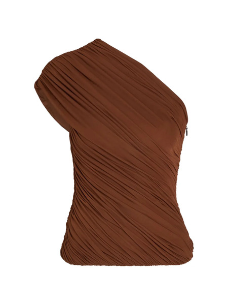  Ronny Kobo Camina One-shoulder Ruched Top - Brown 