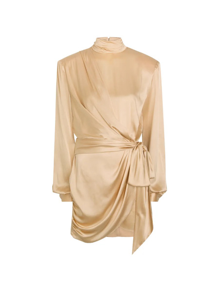  Ronny Kobo Imara Draped Knot Mini Dress - Neutrals 