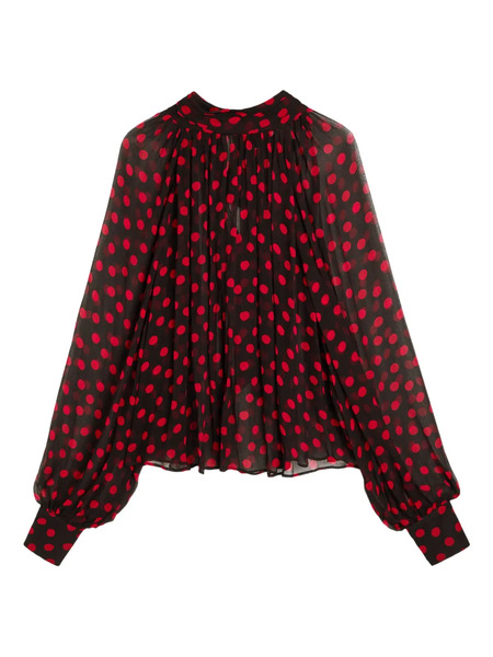  Ronny Kobo Polka-dot Blouse - Black 