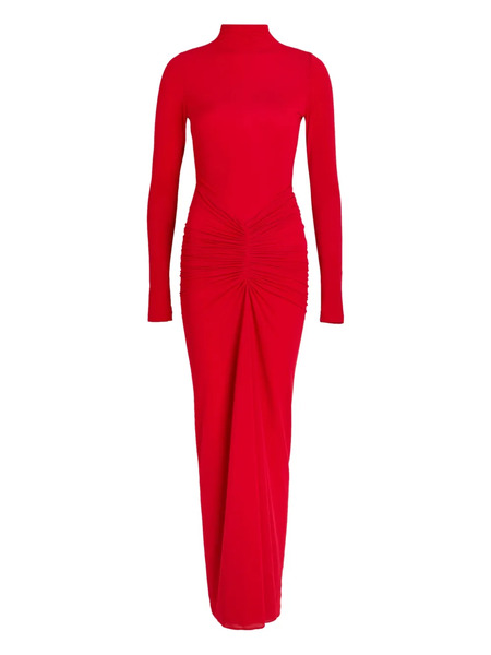  Ronny Kobo Scorpio Ruched Turtleneck Maxi Dress - Red 