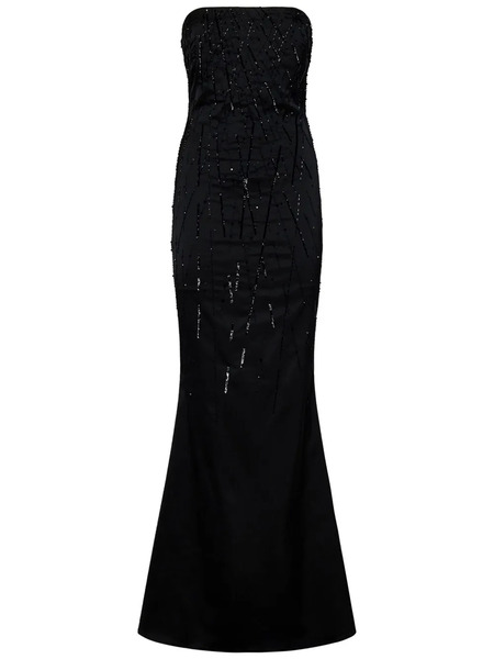  Room76 Crystal-embellished Satin Gown - Black 