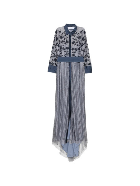  Rosa Clará Floral-embellished Maxi Dress - Grey 